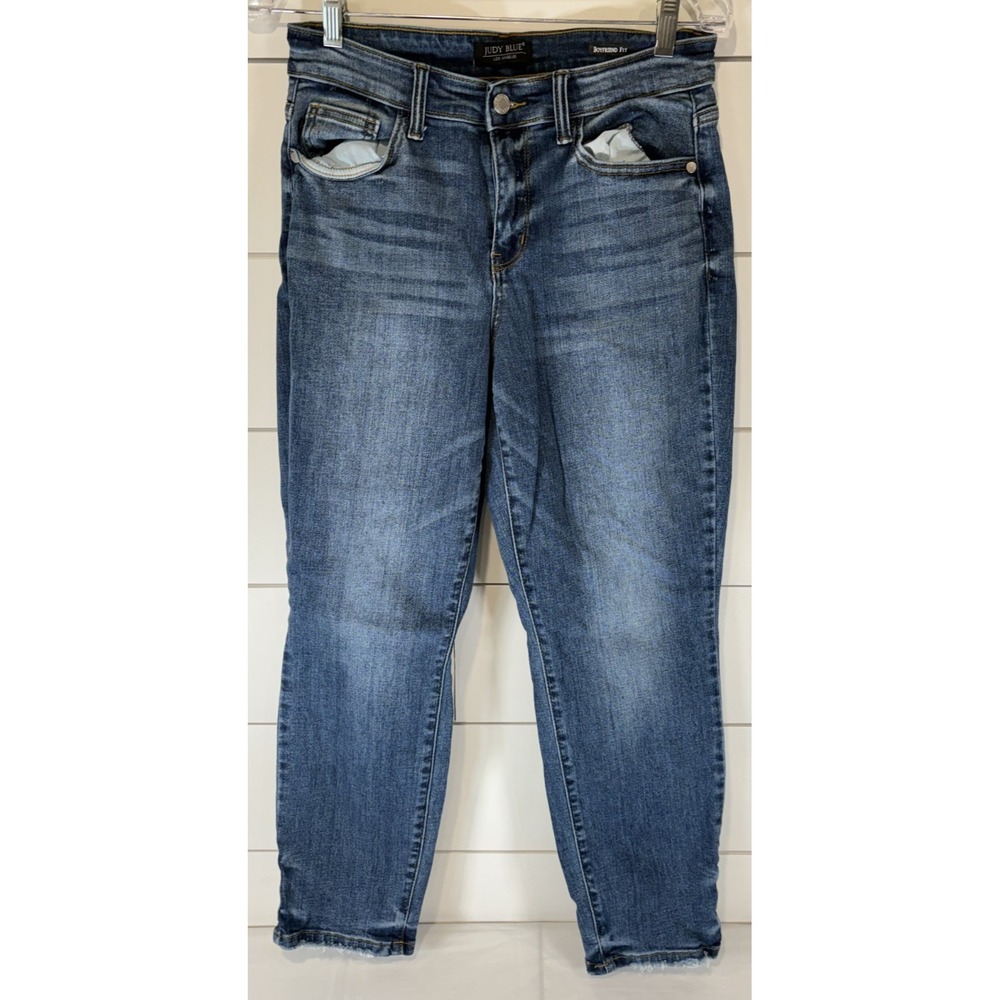 Judy Blue Jeans Womens 7/28 Boyfriend Fit Medium Wash High Rise JB82449MD